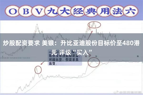 炒股配资要求 美银：升比亚迪股份目标价至480港元 评级“买入”
