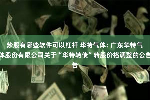 炒股有哪些软件可以杠杆 华特气体: 广东华特气体股份有限公司关于“华特转债”转股价格调整的公告