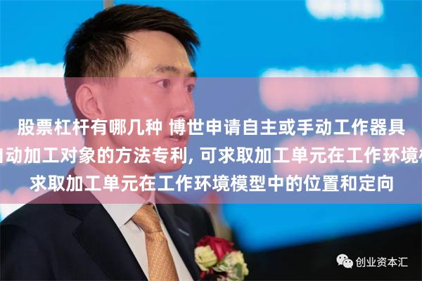 股票杠杆有哪几种 博世申请自主或手动工作器具和用于至少部分地自动加工对象的方法专利, 可求取加工单元在工作环境模型中的位置和定向