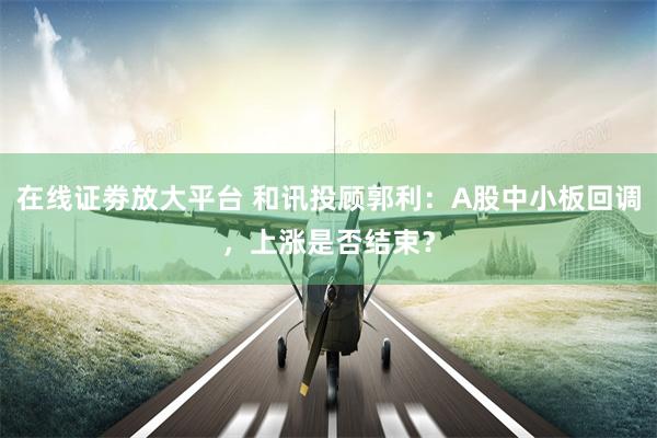 在线证劵放大平台 和讯投顾郭利：A股中小板回调，上涨是否结束？